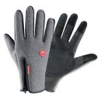TeddyShop 手袋 メンズ レディース スマホ対応 防寒 暖かい 撥水 防風 裏起毛 glove070-A (A:グレー, M)