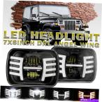 USヘッドライト ジープチェロキーXJ wrangler yjのための2倍7×6 "5×7" LEDヘッドライトDRL Angeling Wing 2X 7x6" 5x7" LED Headlights Turn DRL An