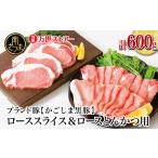 ふるさと納税 【ブランド黒豚】かごしま黒豚 2種 計600g ローススライス&ロースとんかつ用 お肉 国産 豚肉 鹿児島県産 冷凍 南さつま市 鹿児島県南さつま市