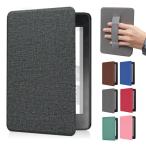 Kindle Paperwhite ケース / カバー (第12世代) 2024 7インチ 手帳型 かわいい キャンバス調 PUレザー キンドル オートスリープ機能付き 電子書籍 リーダー