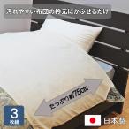 綿100% ロングタイプ 衿カバー 3枚組 75cm 日本製 掛けふとん用 シングル 国産 襟カバー 掛けカバー 掛布団カバー 掛け布団カバー ずれにくい 3枚セット