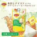 アイスティー ティーバッグ 水出し紅茶 リプトン グリーンティー ピーチ&オレンジ 10袋×6【アウトレット品のため返品交換不可商品賞味期限:2025/6/30】