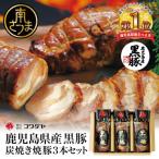 ふるさと納税 南さつま市 【鹿児島県産】黒豚の炭焼き焼豚3本セット 焼き豚 チャーシュー 黒豚 煮豚