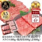 ふるさと納税 南さつま市 【鹿児島県産】A5等級 黒毛和牛 霜降り肩ローススライス400g&amp;バラ焼肉400gセット 計800g